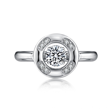 925 anillos de plata del diamante del baile con el ajuste micro CZ
